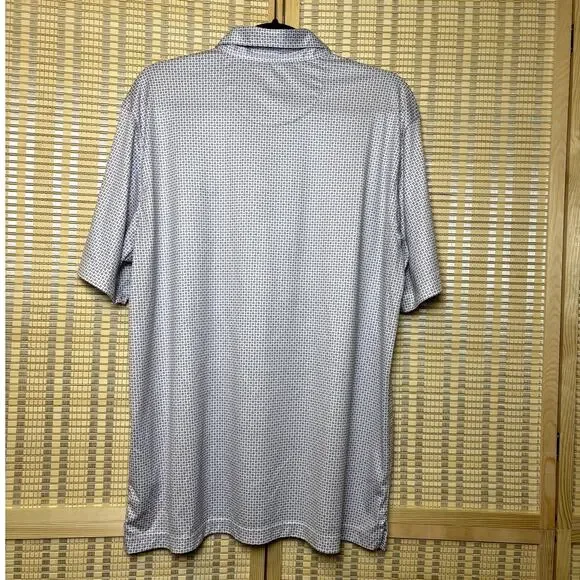 Men's Greg Norman White Purple Printed Collared Golf Play Dry Size Large Polo - Picture 3 of 6